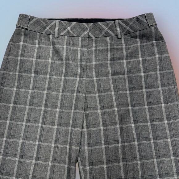 EXPRESS Women’s 6 EDITOR Gray Plaid Wide Leg Trousers - Picture 1 of 4